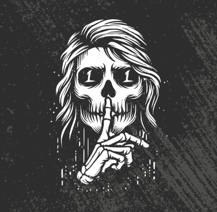 1EGION skull illustration — silence is power